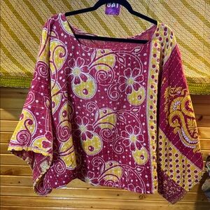 148 🌸 Kantha Colorful Patterned Top. handmade one size 🌸 one of a kind